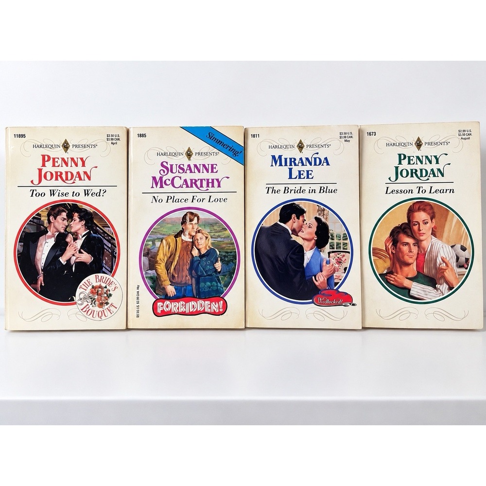 Vintage Harlequin Presents Romance Paperback Lot of 4 Penny Jordan McCarthy Lee